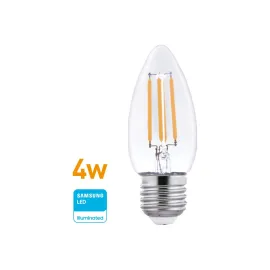 LAMPARA LED FILAMENTO VELA 4W (45W)  E27 CALIDA WELLMAX
