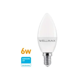 LAMPARA LED VELA 6W ( 45W ) E14 CALIDA WELLMAX