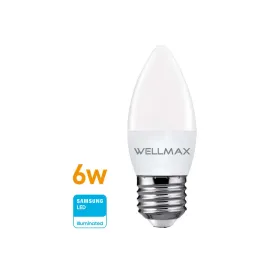 LAMPARA LED VELA 6W ( 45W ) E27 CALIDA WELLMAX